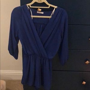 Dainty hooligan royal blue quarter sleeve romper